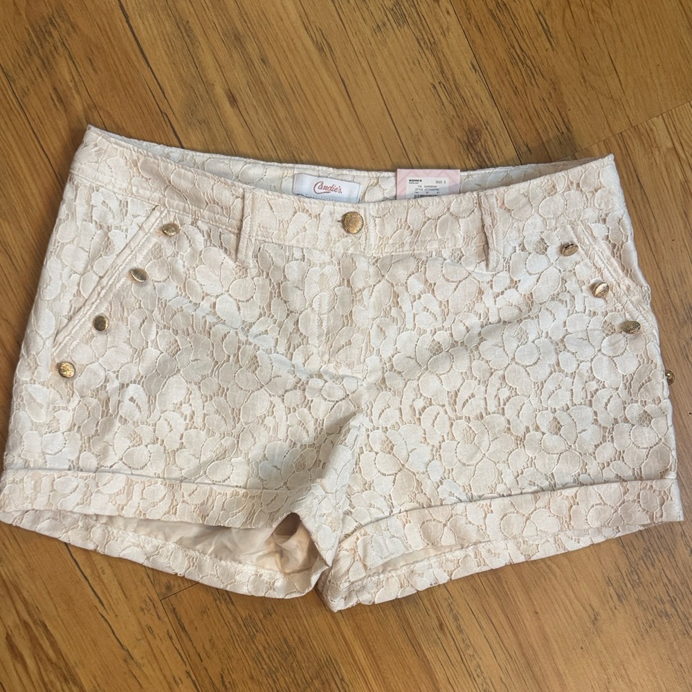 Candies Lace Cream Shorts NWT Sz 5